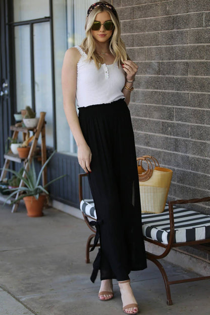 Lace Trim Rib Knit Cami Tank Top