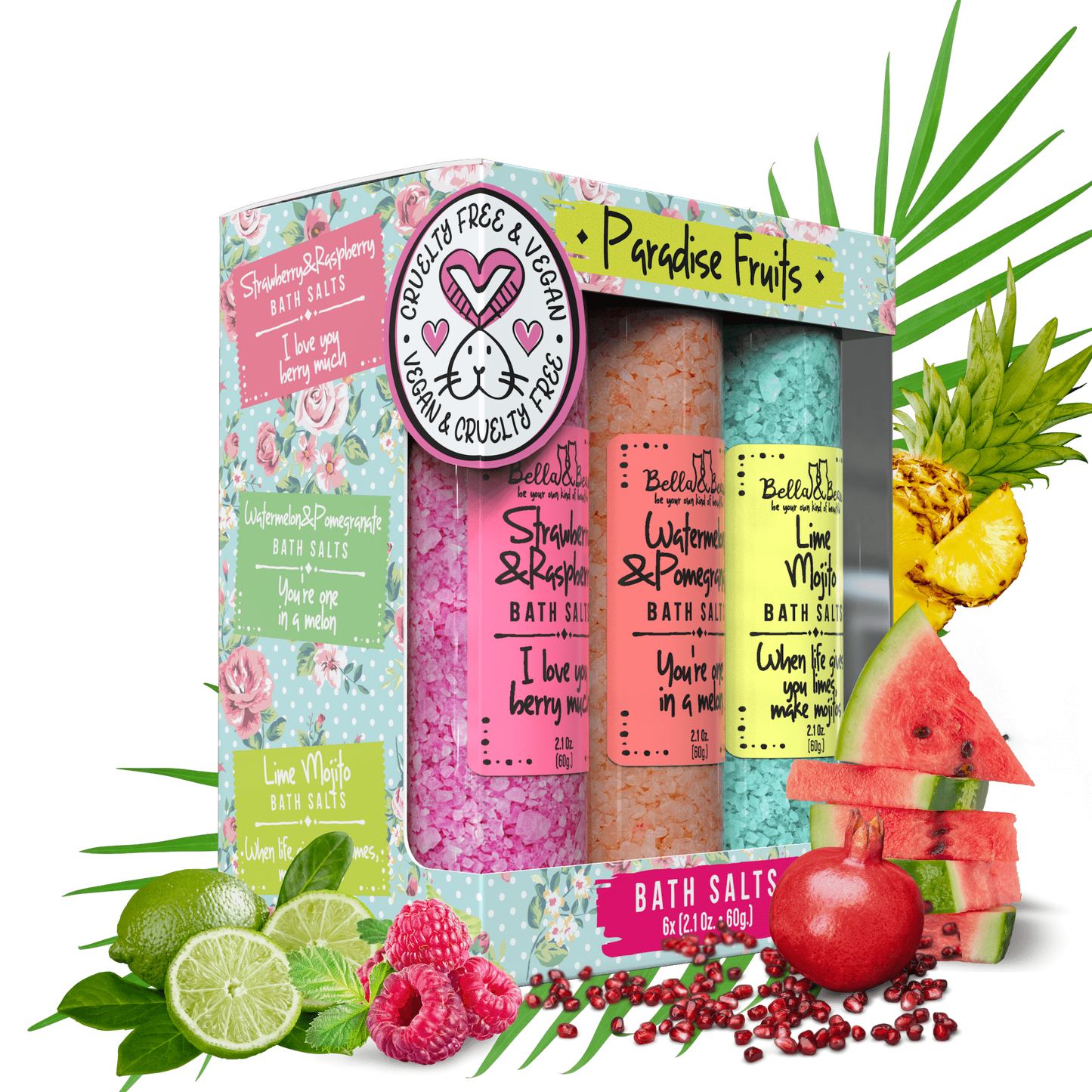 Paradise Fruits Bath Salts Gift Set | Women| Teens