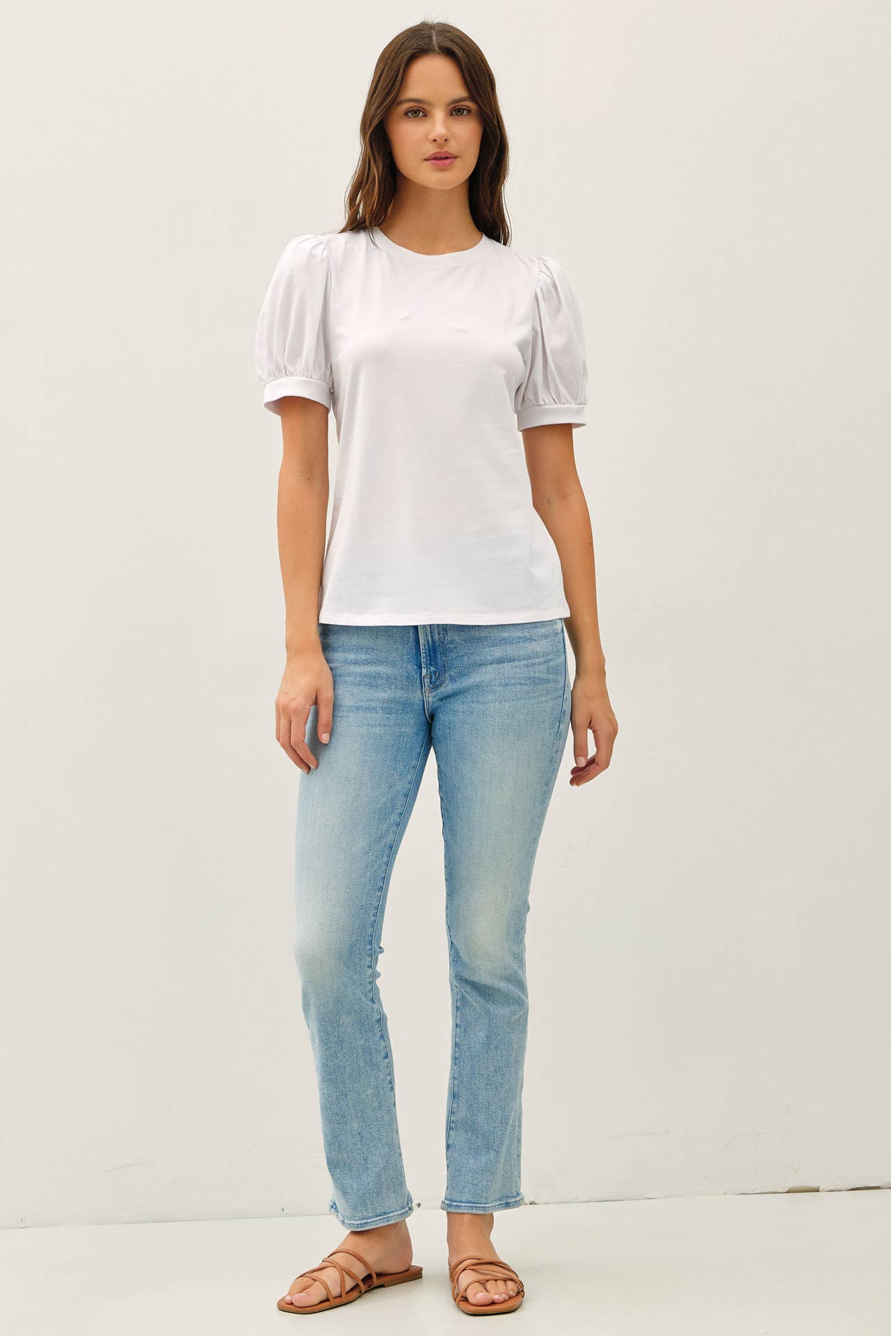 COTTON JERSEY PUFF SLEEVE T-SHIRTS
