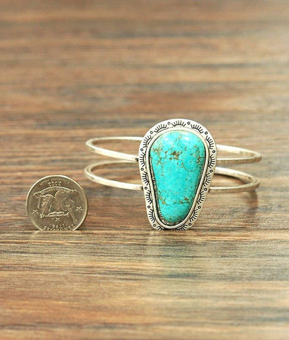 710715, Brass Cuff, Turquoise Bracelet - Southern Sassy Boutique