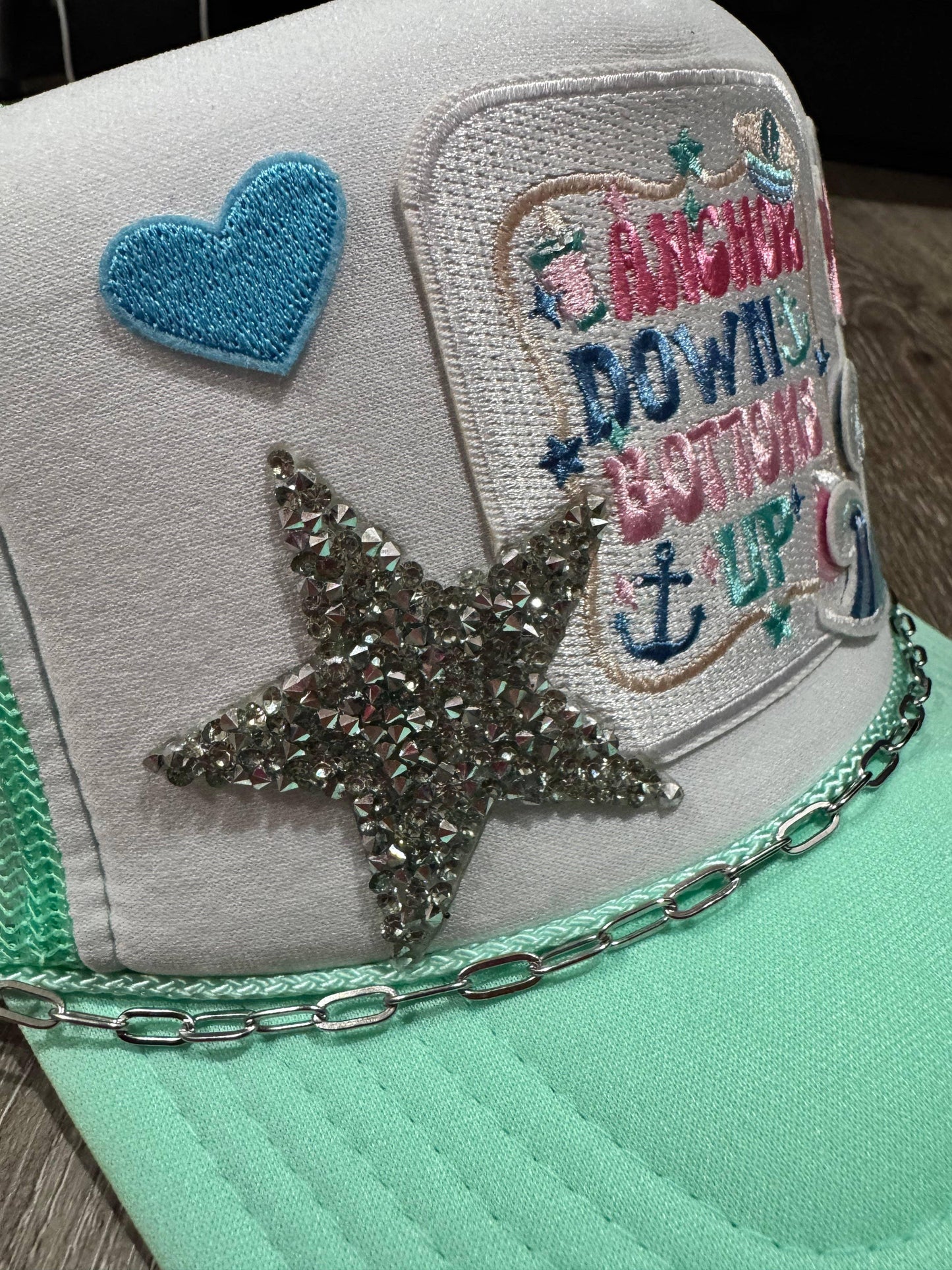 Anchors Down Bottoms Up Lake Vibes Trucker Hat - Southern Sassy Boutique