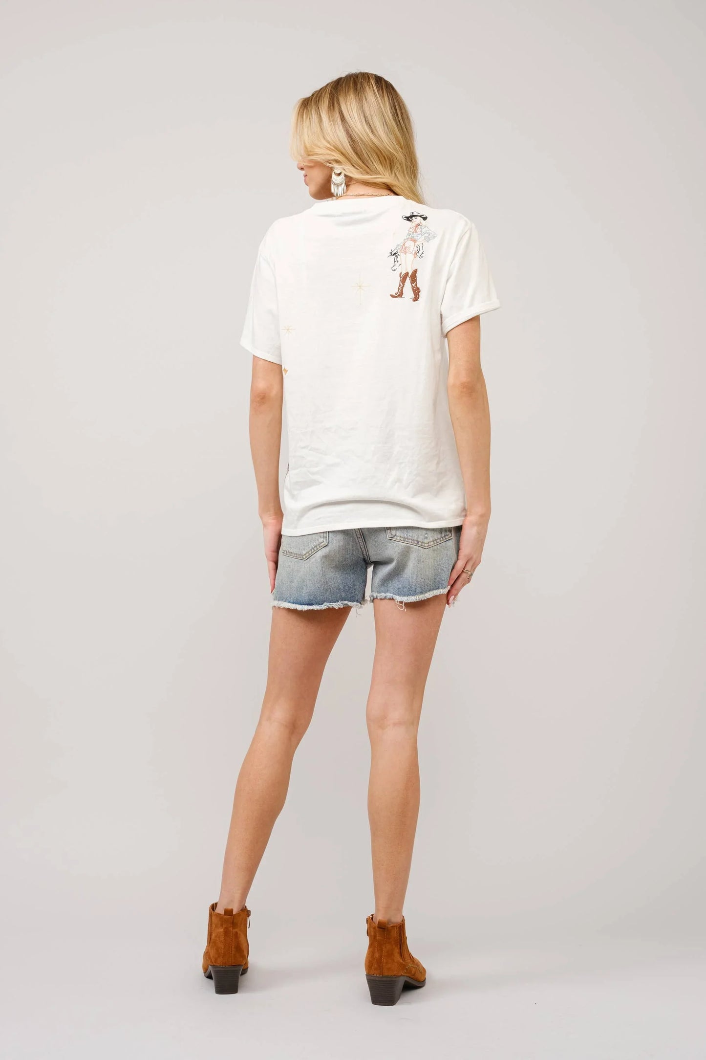 Western Motif Embroidered Graphic T Shirt - Southern Sassy Boutique