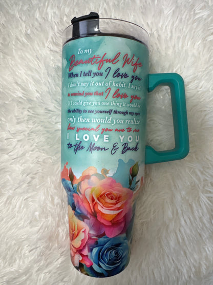 Celebrate Love Theme 40oz Insulated Cup - Southern Sassy Boutique