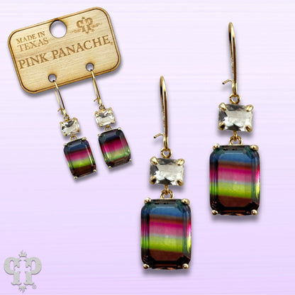 Multi-color ombre rhinestone earring - Southern Sassy Boutique