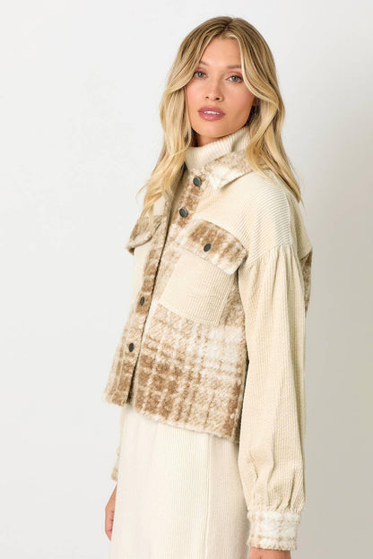 Mixed Media Shacket - Southern Sassy Boutique