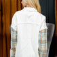 Distressed Plaid Denim Jacket