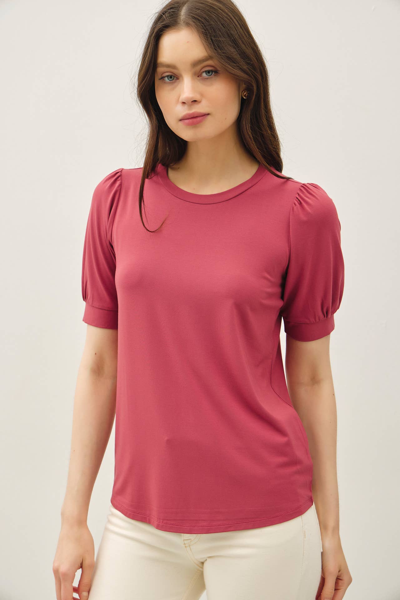 BAMBOO/MODAL ULTRA SOFT VOLUME SLEEVE BASIC TOP