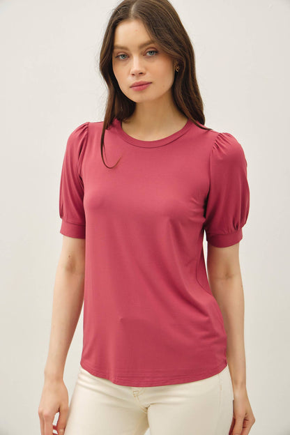 BAMBOO/MODAL ULTRA SOFT VOLUME SLEEVE BASIC TOP