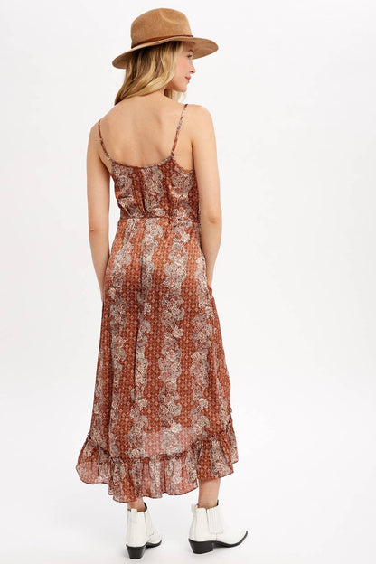 Printed Slit Dress - Southern Sassy Boutique