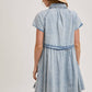 DENIM BUTTON DOWN SHIRT MINI DRESS