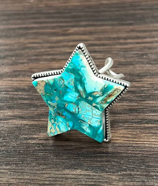 750502, Star Gemstone Adjustable Ring
