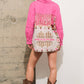 Aztec Contrast Frayed Shirt Jacket