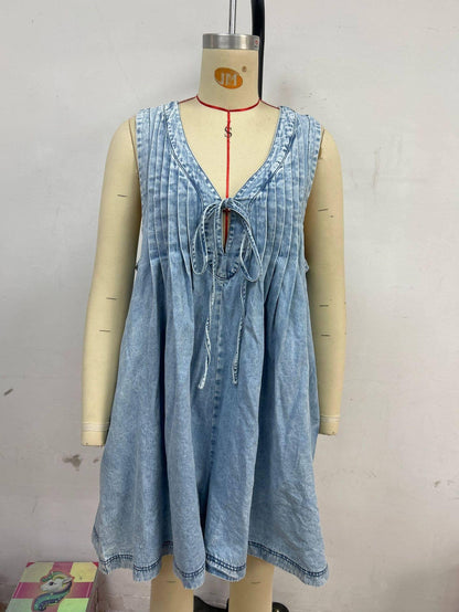 Sleeveless Top & Shorts Denim Romper - Southern Sassy Boutique