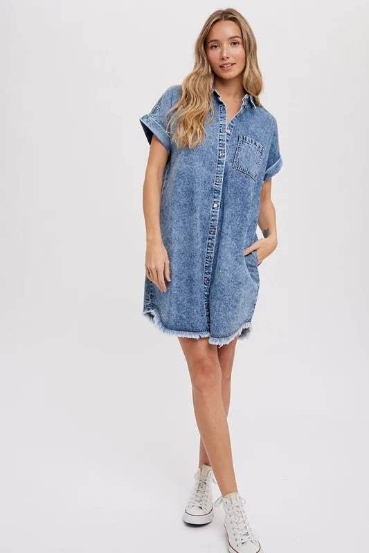Looses Denim Cardigan Dress - Southern Sassy Boutique