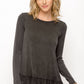 Ruffle Hem Long Sleeve Top