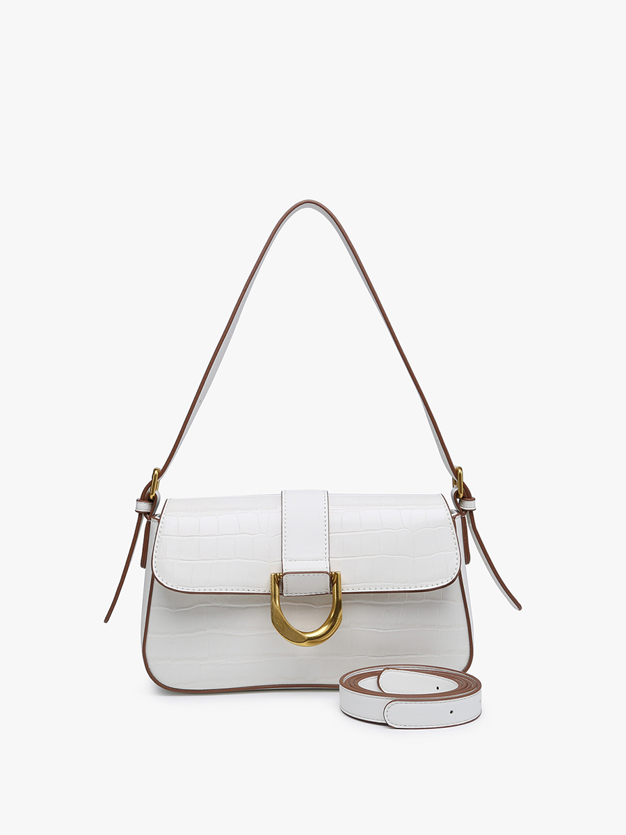 Lima Croc-Embossed Satchel/Shoulder Bag