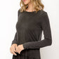 Ruffle Hem Long Sleeve Top