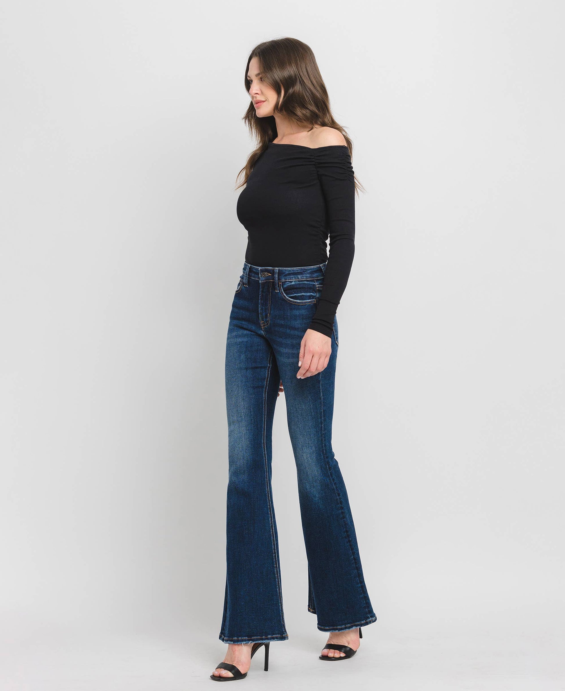 MID RISE SUPER FLARE JEANS - Southern Sassy Boutique