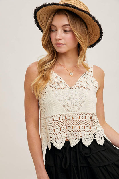 CROCHET LACE TANK - Southern Sassy Boutique