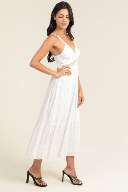 Eyelet Embroidered Midi Dress