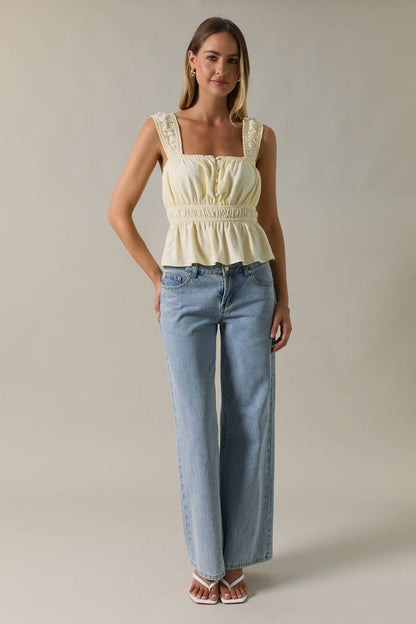 Peplum Button Down Top