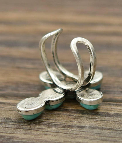 750167, Cross Turquoise Adjustable Ring - Southern Sassy Boutique