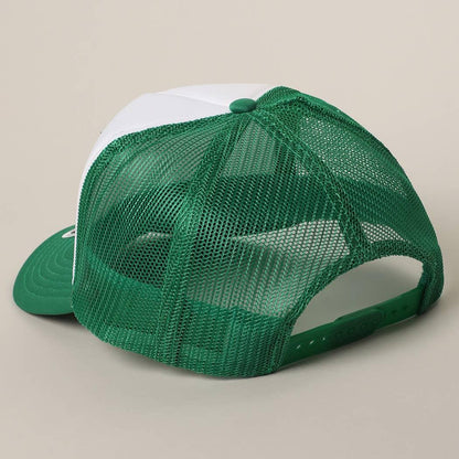 Two-Tone Mesh Back High Crown Foam Trucker Hat - Southern Sassy Boutique