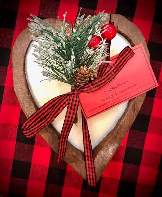 HOLIDAY Heart Dough Bowl Candle (Fraser Fir Scent)