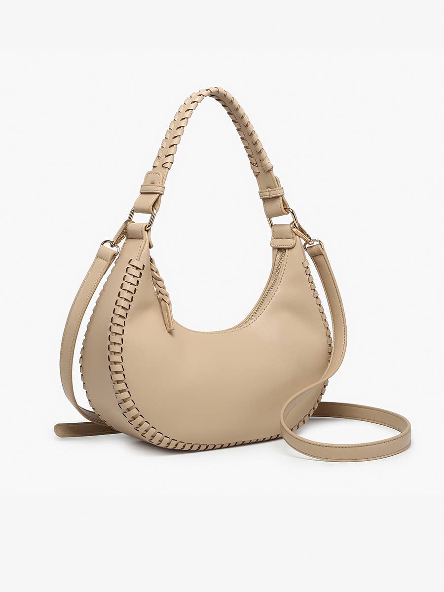 Whipstitch Crescent Shoulder Bag