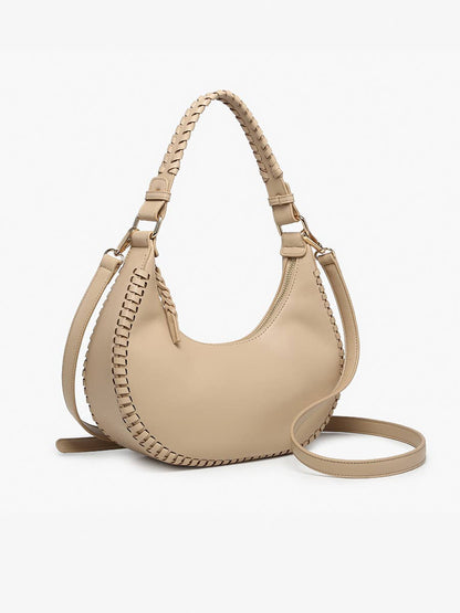 Whipstitch Crescent Shoulder Bag