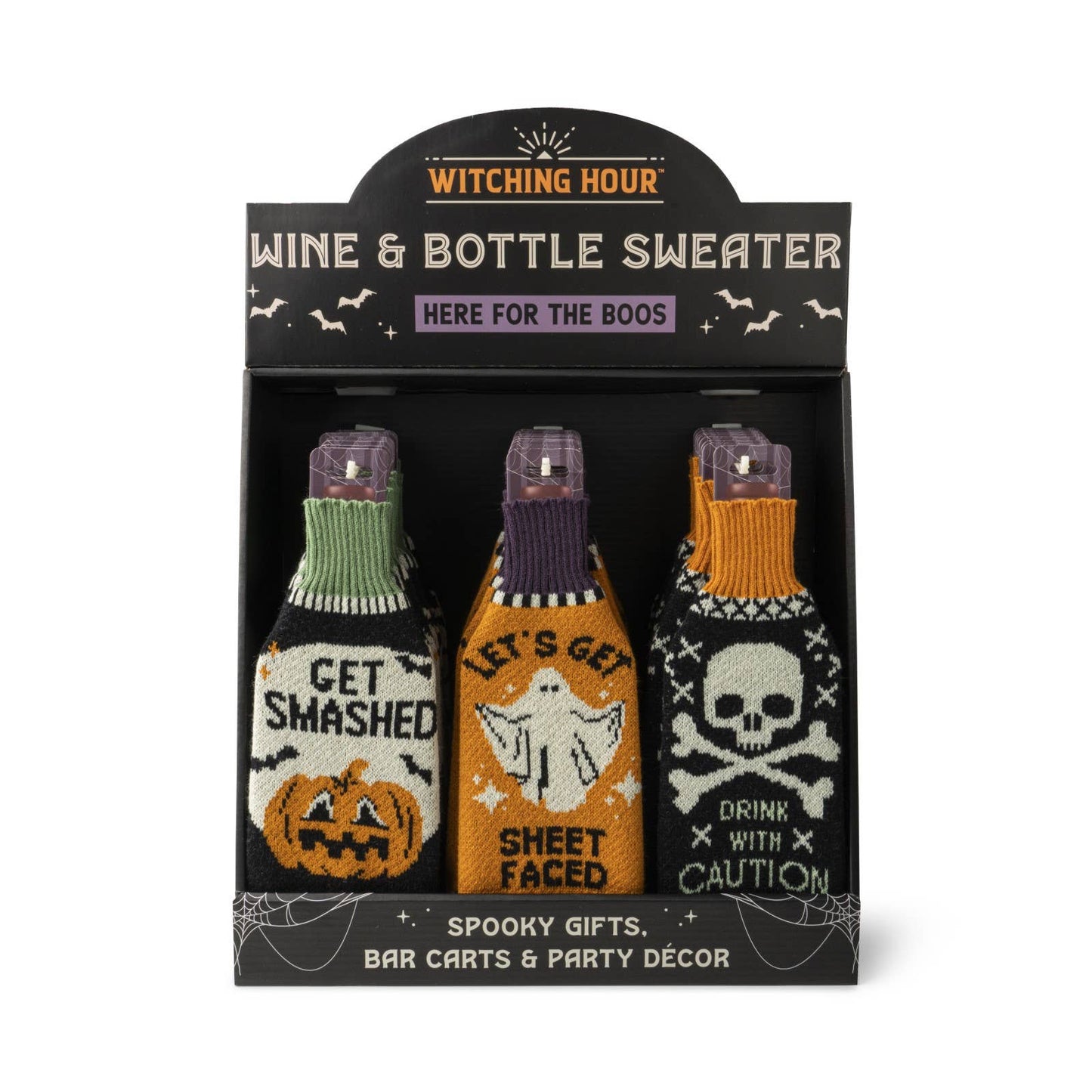 Halloween Witching Hour Wine Bottle Sweaters