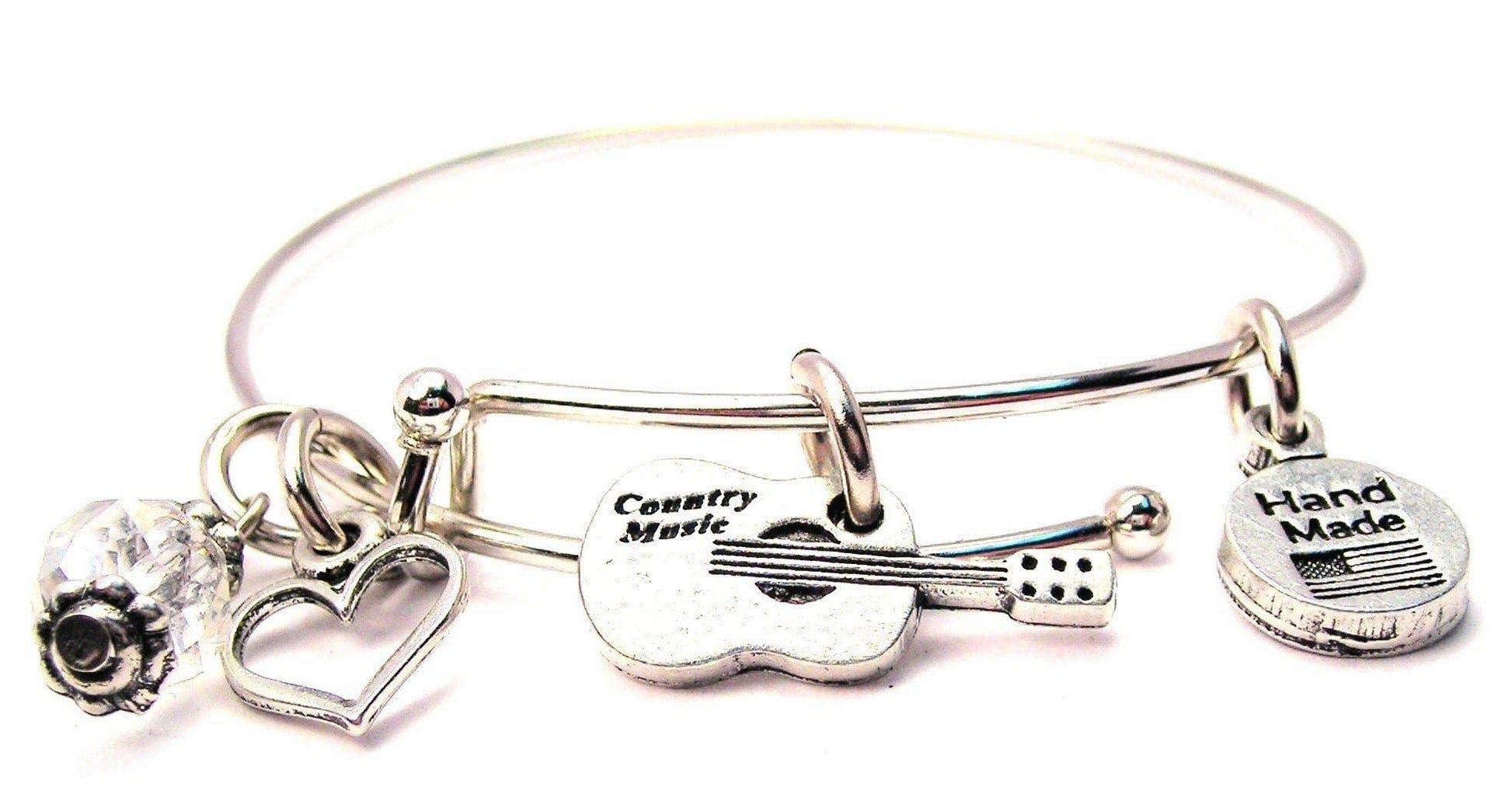 Country Music Guitar Expandable Bracelet Western Musician - Southern Sassy Boutique