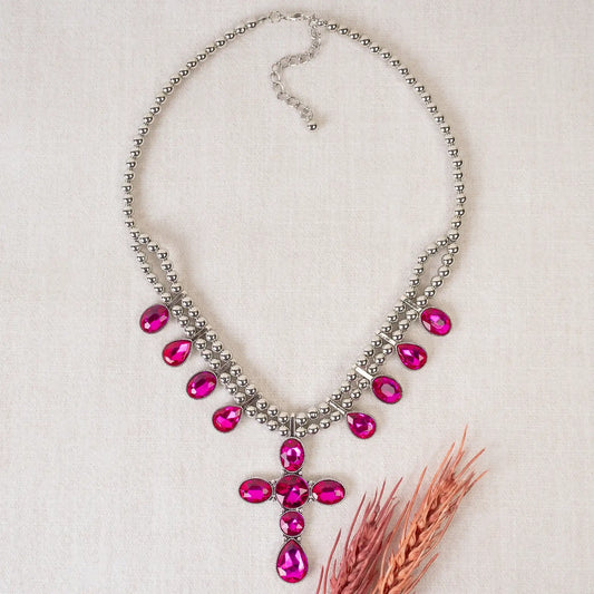 Rhinestone Cross Necklace