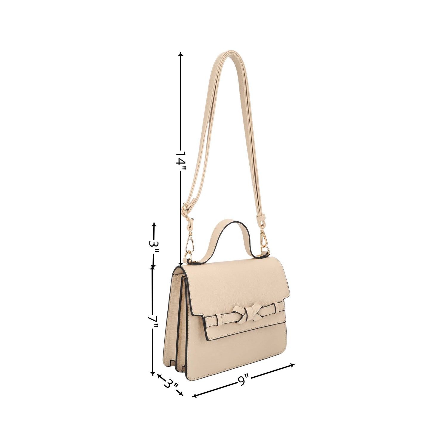 Eden Square Top Handle Flap Crossbody with Bow