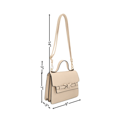 Eden Square Top Handle Flap Crossbody with Bow