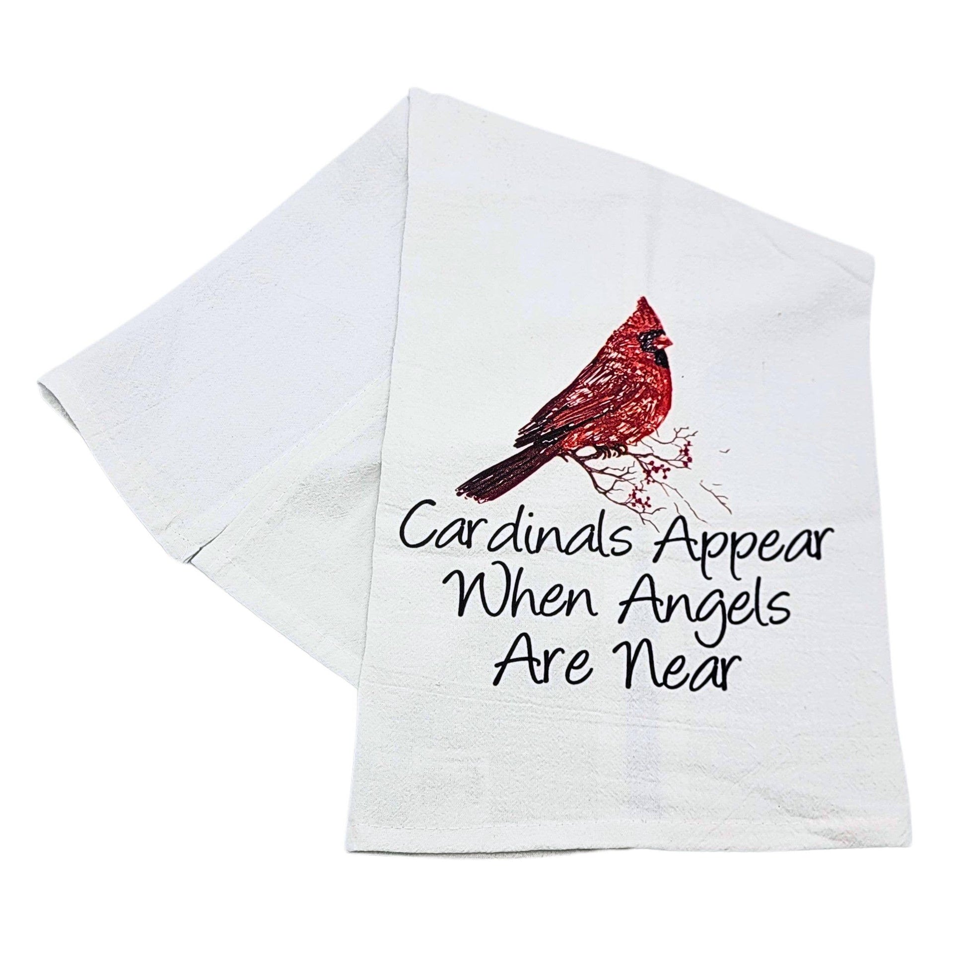 Cardinals Appear When Angels Christmas Kitchen Towels - Southern Sassy Boutique