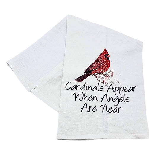 Cardinals Appear When Angels Christmas Kitchen Towels - Southern Sassy Boutique