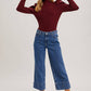 MOCK NECK PUFF SLEEVED KNIT TOP