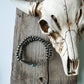 Western Steer Bracelet Navajo Style Turquoise Accent - Rhinestones