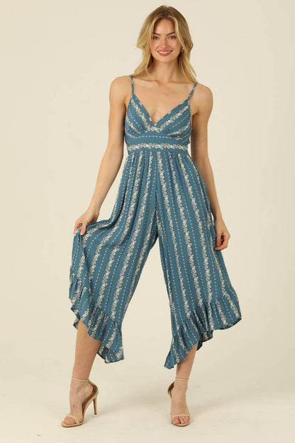Wide-Leg Angled Hem Jumpsuit