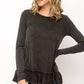 Ruffle Hem Long Sleeve Top