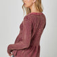 Washed Thermal Peplum Top