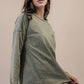 Mineral Washed Casual Knit Top