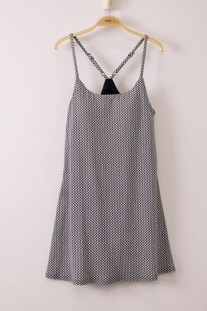 ND32119 - Textured Checkered Knit Activewear Tennis Dress