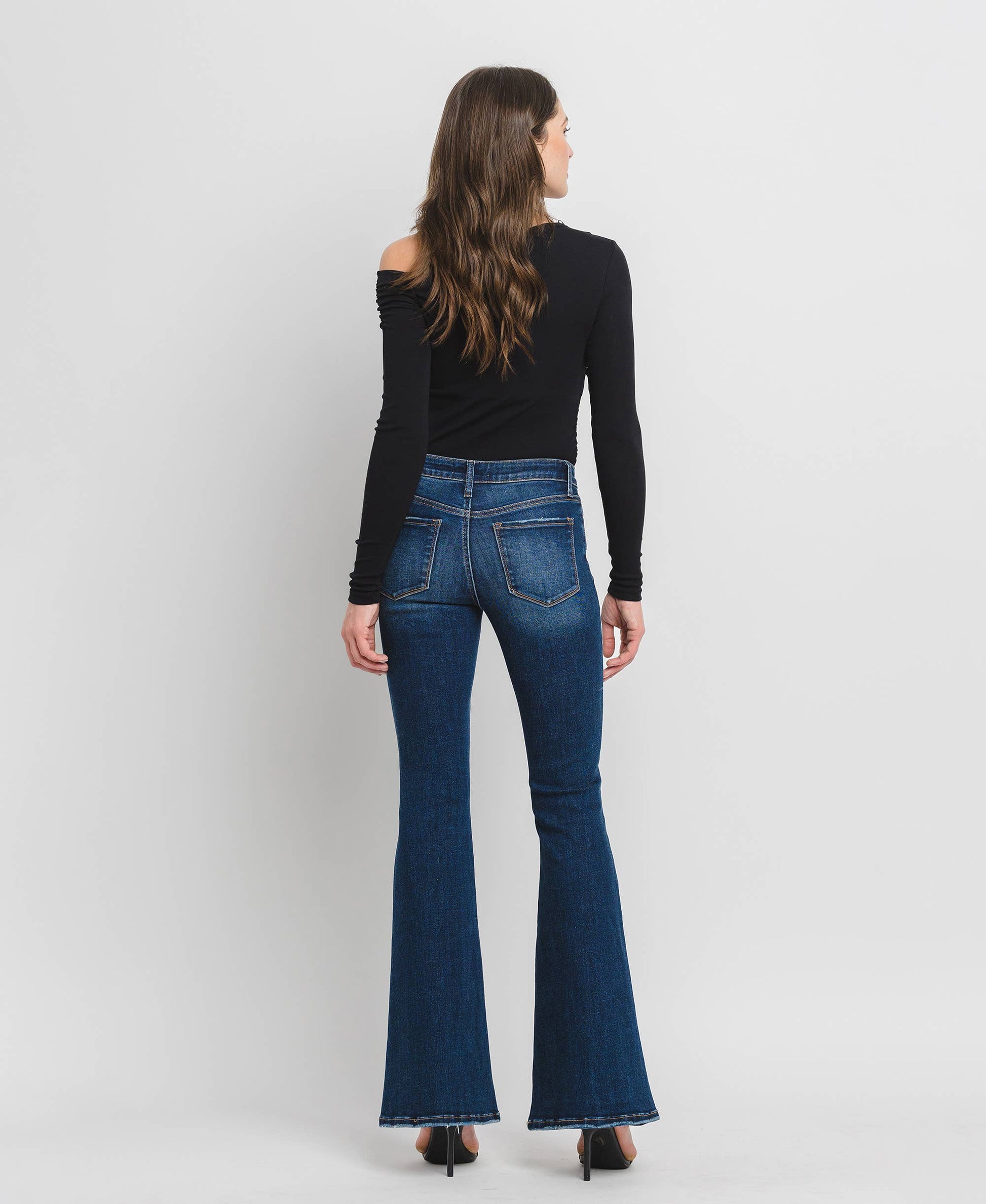 MID RISE SUPER FLARE JEANS - Southern Sassy Boutique