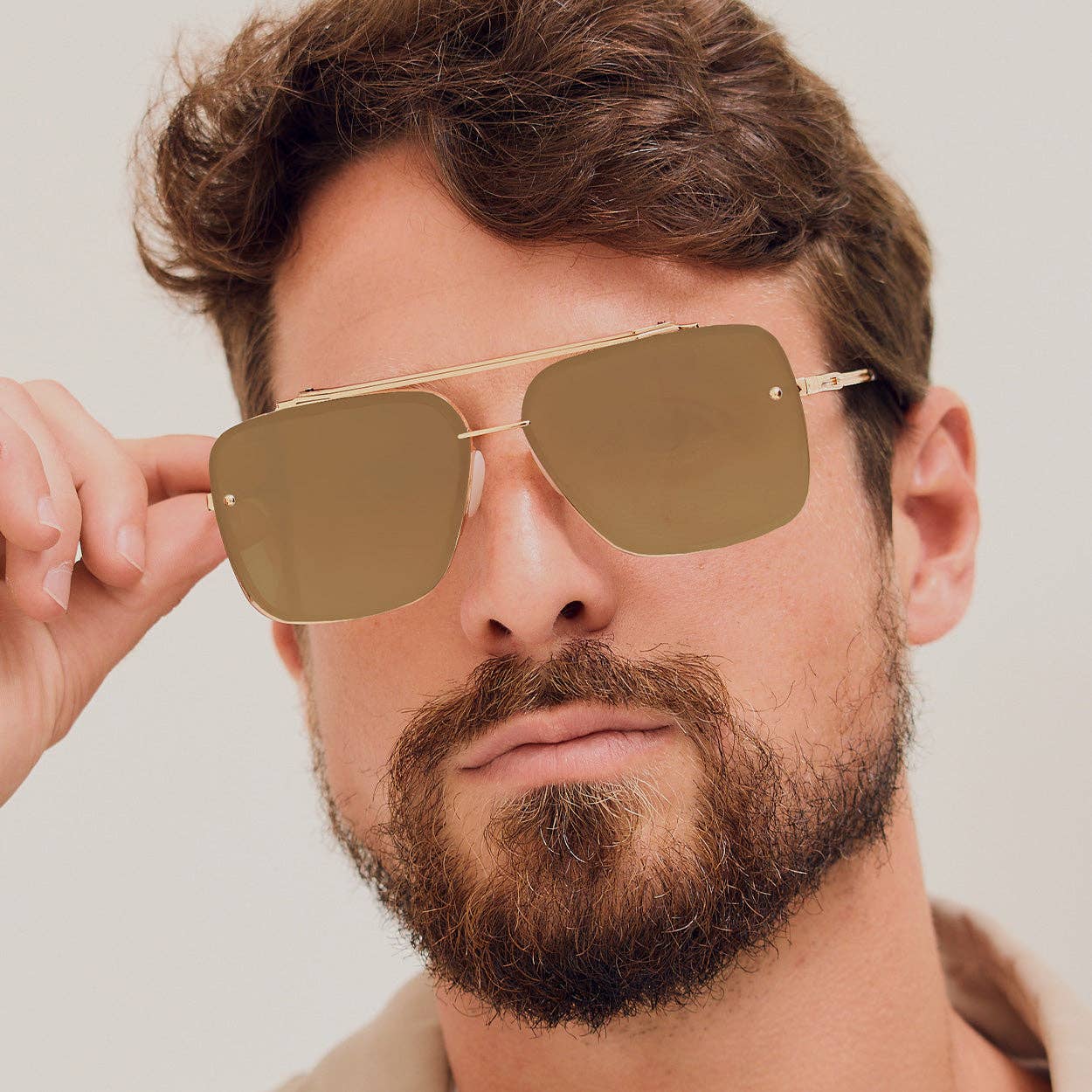 Bella Mirrored Bronze - Tangle Free Aviator Sunglasses