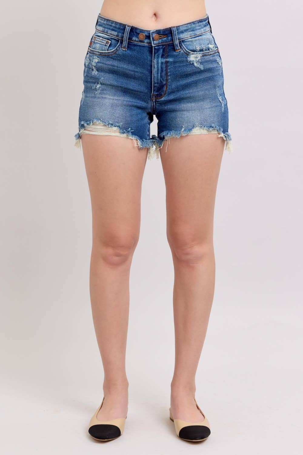 Two Button Dad Shorts w/ Destroy