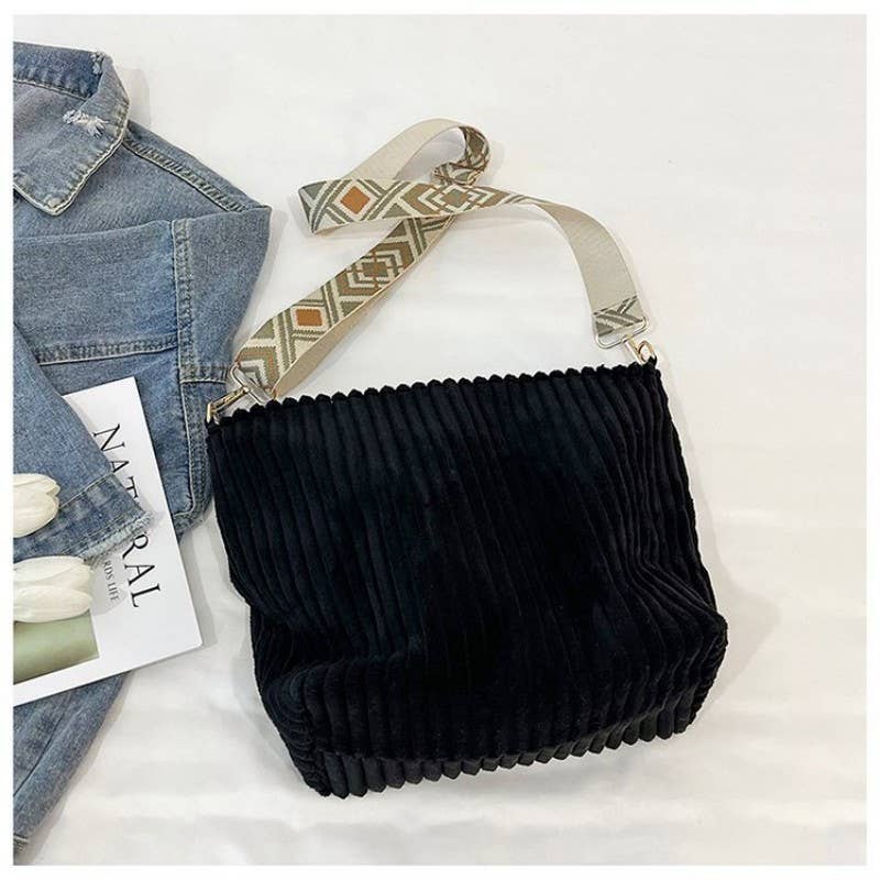 Corduroy AZTEC Guitar Shoulder Strap Tote Bag