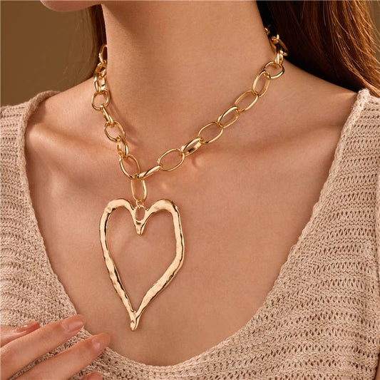 Hammered Open Heart Necklace