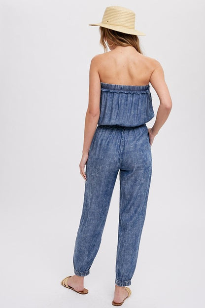 Acid Wash Tube Jumpsuit